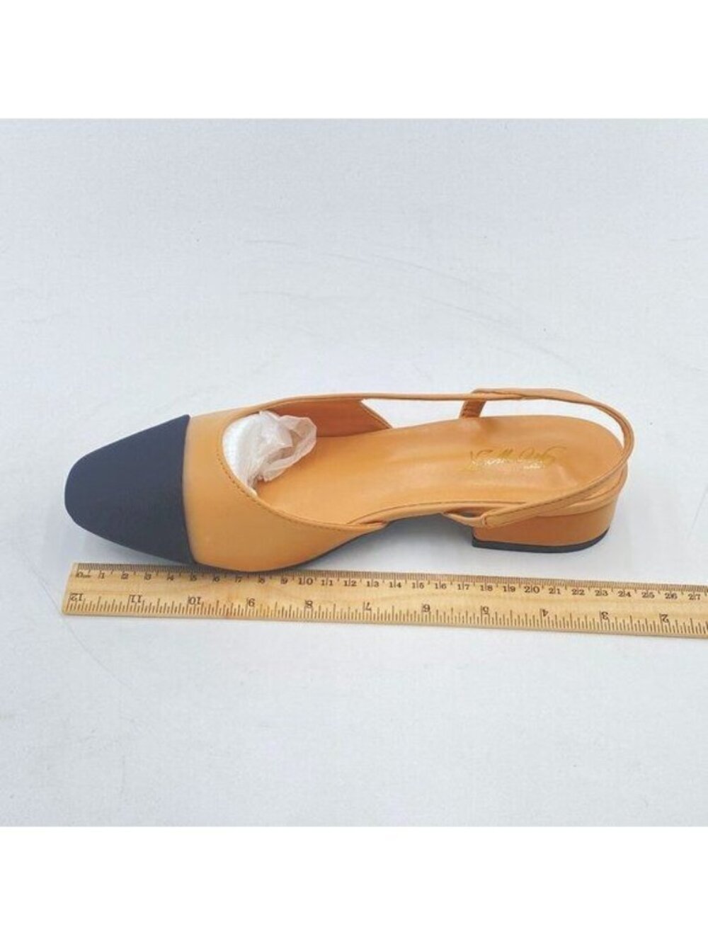 FOWT Women Slingback Flats Round Toe Two Toned Flats Sandals Wedding Pumps